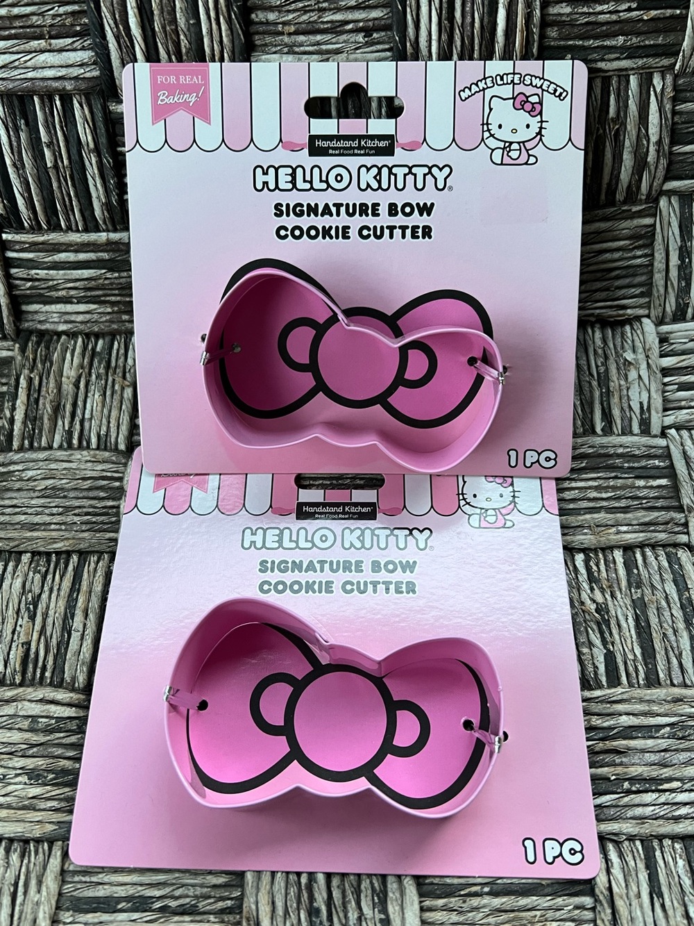 NEW Hello Kitty Pink Signature Bow Cookie Cutter Set
